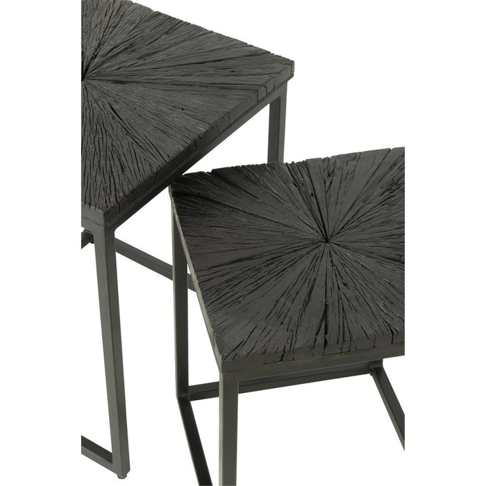 Bijzettafel Zwart ijzer 43 cm 43x43x53 cm-Bijzettafels-J-Line