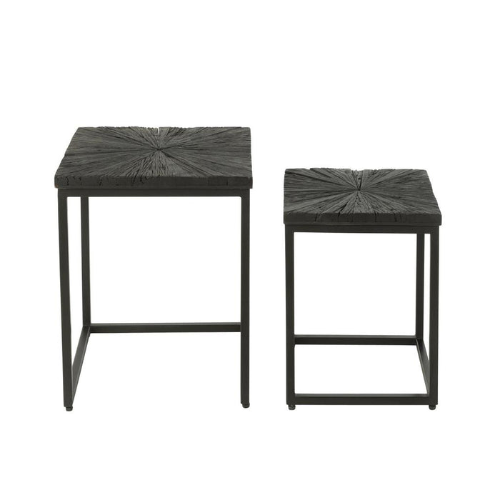 Bijzettafel Zwart ijzer 43 cm 43x43x53 cm-Bijzettafels-J-Line