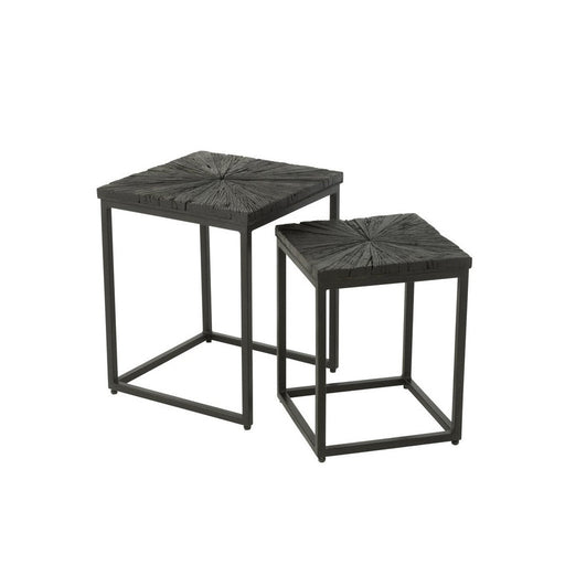 Bijzettafel Zwart ijzer 43 cm 43x43x53 cm-Bijzettafels-J-Line