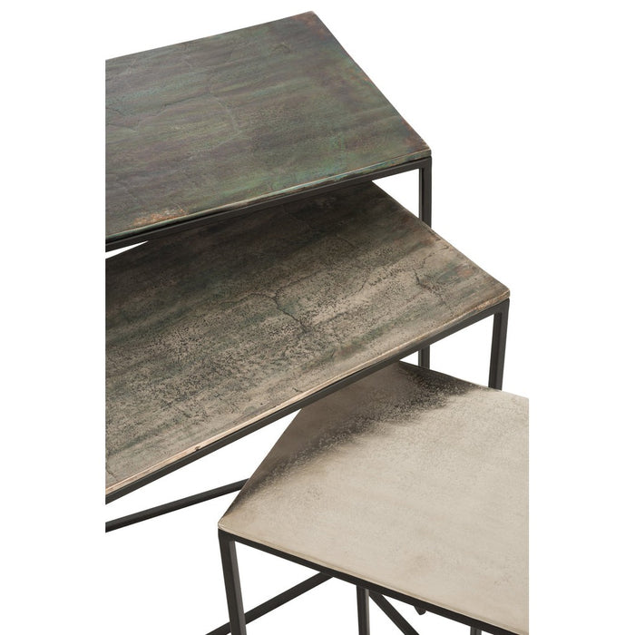 Bijzettafel Zwart ijzer Rechthoekig 29x53 cm-Bijzettafels-J-Line