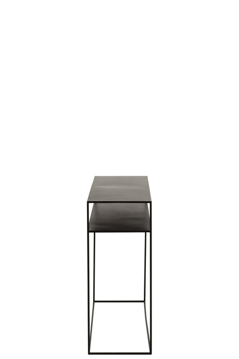 Beistelltisch Schwarz Eisen Rechteckig 35x105 cm