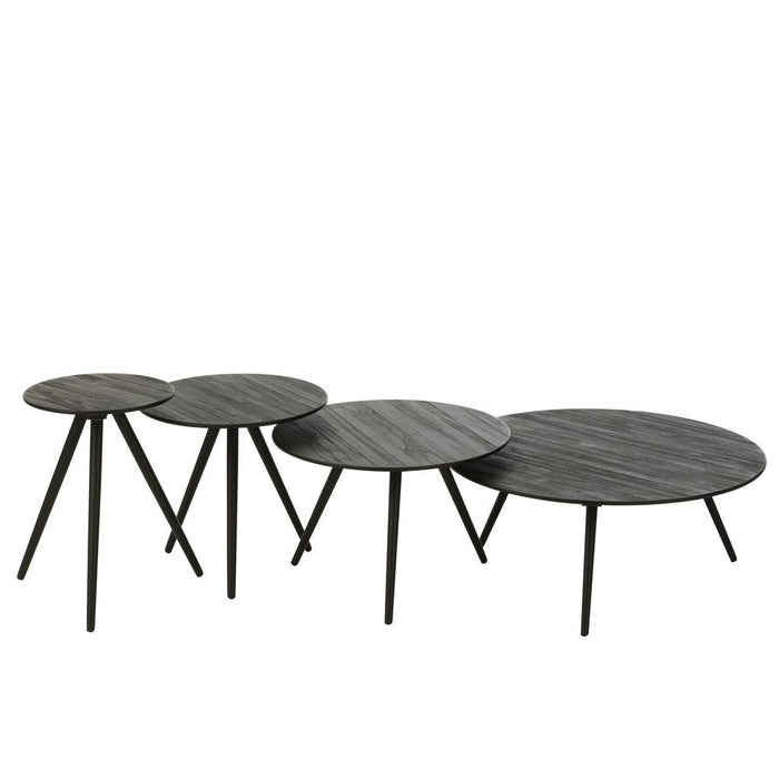 Bijzettafel Zwart ijzer Rond 30 cm 30x30x45 cm-Bijzettafels-J-Line