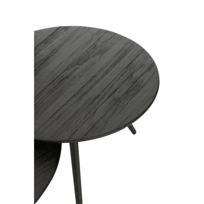 Bijzettafel Zwart ijzer Rond 30 cm 30x30x45 cm-Bijzettafels-J-Line