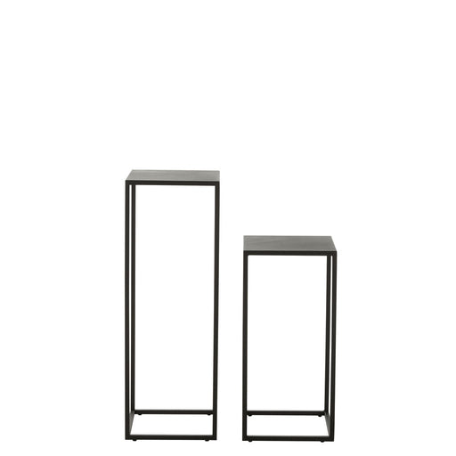 Bijzettafel Zwart ijzer Vierkant 30 cm 30x30x85.2 cm-Bijzettafels-J-Line