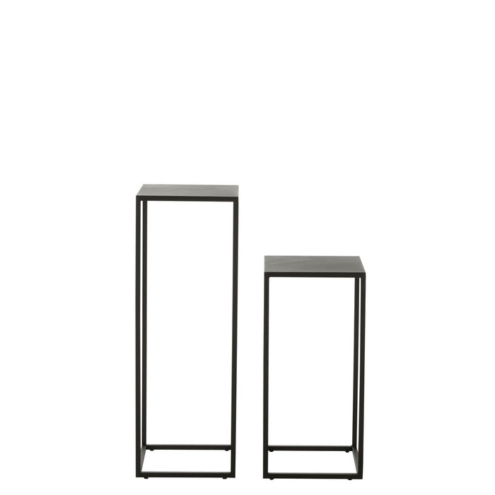 Bijzettafel Zwart ijzer Vierkant 30 cm 30x30x85.2 cm-Bijzettafels-J-Line