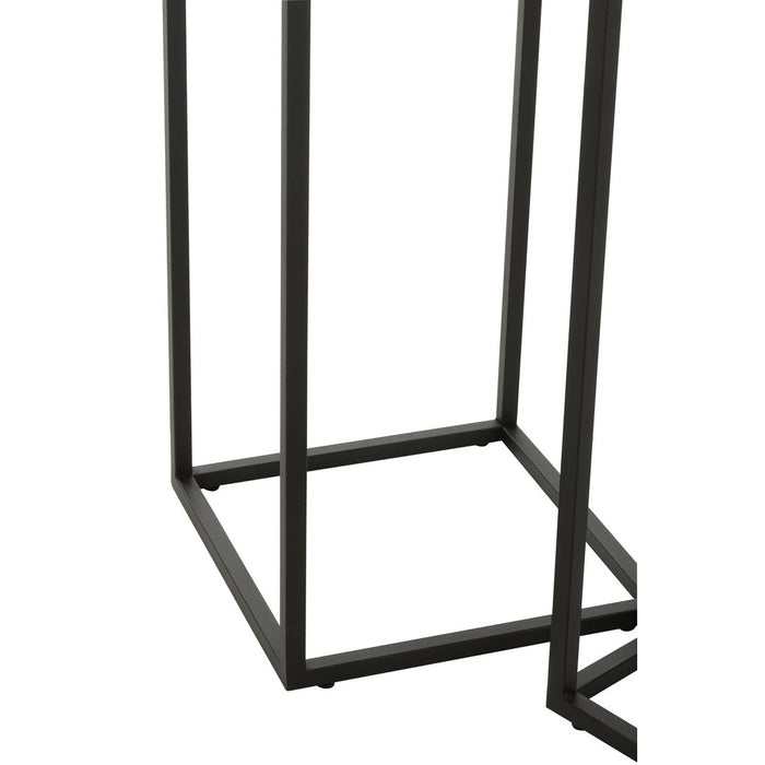 Bijzettafel Zwart ijzer Vierkant 30 cm 30x30x85.2 cm-Bijzettafels-J-Line