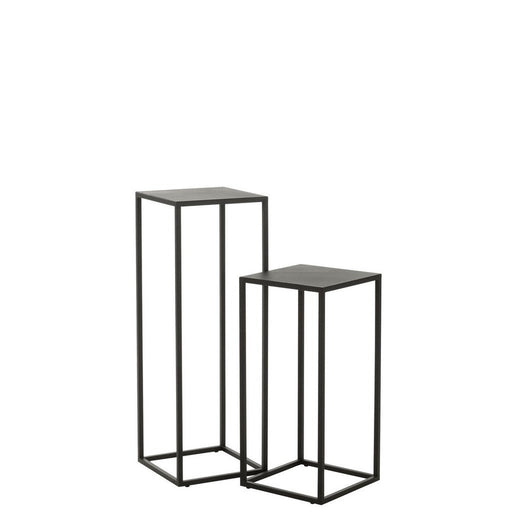 Bijzettafel Zwart ijzer Vierkant 30 cm 30x30x85.2 cm-Bijzettafels-J-Line