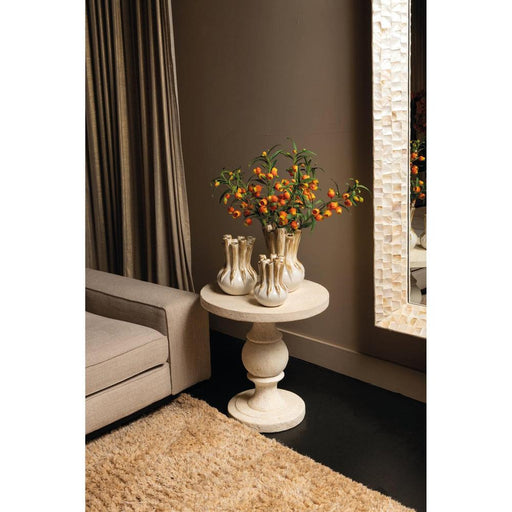 Bijzettafels Bijzettafel Muza Crème MgO Rond Classic Sidetable-Bijzettafels-PTMD