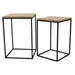 Bijzettafels Bijzettafel Volos Set 2 Side Tables Beige Marmer-Bijzettafels-PTMD