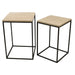 Bijzettafels Bijzettafel Volos Set 2 Side Tables Beige Marmer-Bijzettafels-PTMD