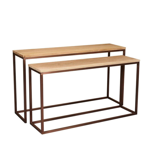 Bijzettafels Bijzettafel Zoah Koper Mangohout Rechthoekig Sidetable SV2-Bijzettafels-PTMD