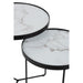 Bijzettafelset Marmer ijzer, MDF Wit 45x45x55 cm-Bijzettafels-J-Line