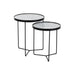 Bijzettafelset Marmer ijzer, MDF Wit 45x45x55 cm-Bijzettafels-J-Line