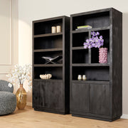 Boekenkast Brussel Zwart 90 cm 90x45x200 cm-Boekenkasten-Starfurn