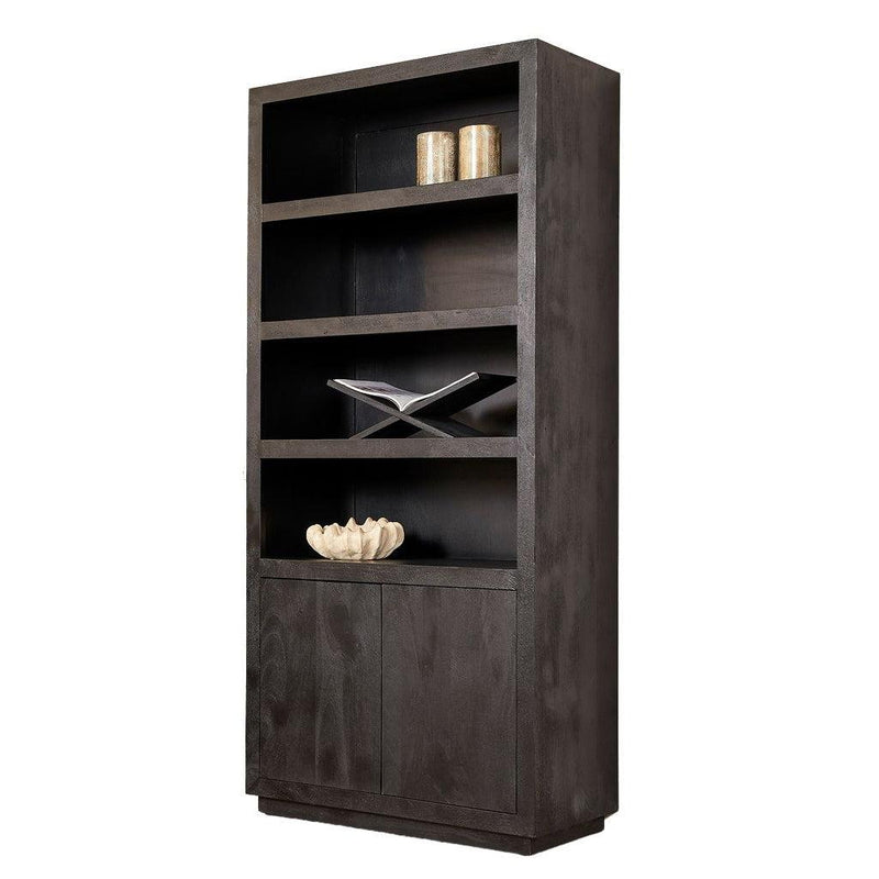 Boekenkast Brussel Zwart 90 cm 90x45x200 cm-Boekenkasten-Starfurn