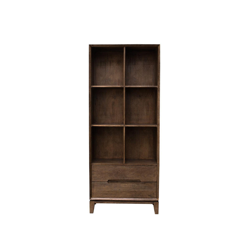 Boekenkast Cortez Mangohout Bruin 40x83x200 cm-Boekenkasten-Livingfurn