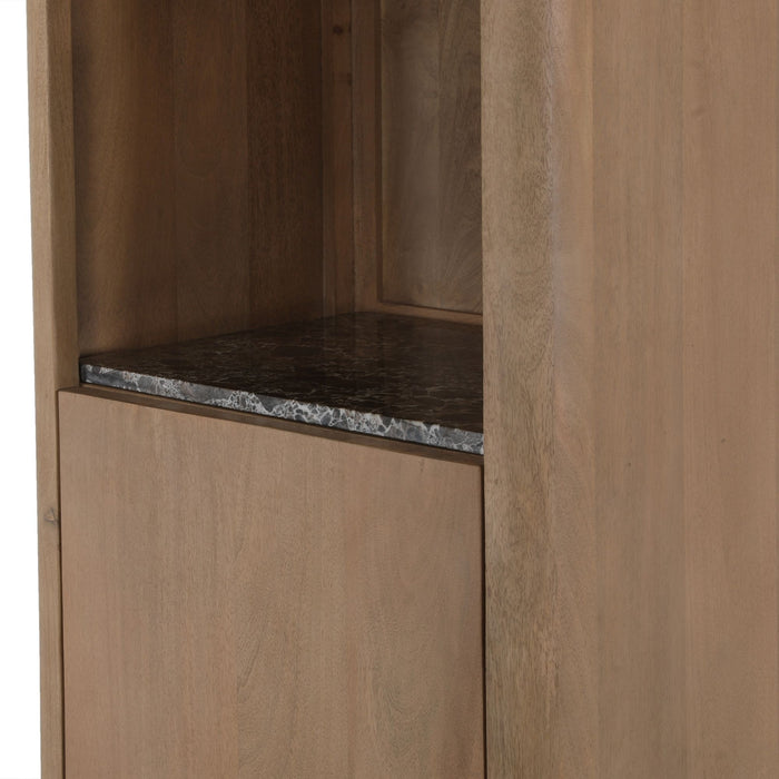 Boekenkast Dallas Naturel Mangohout 55 cm-Boekenkasten-Creating Home