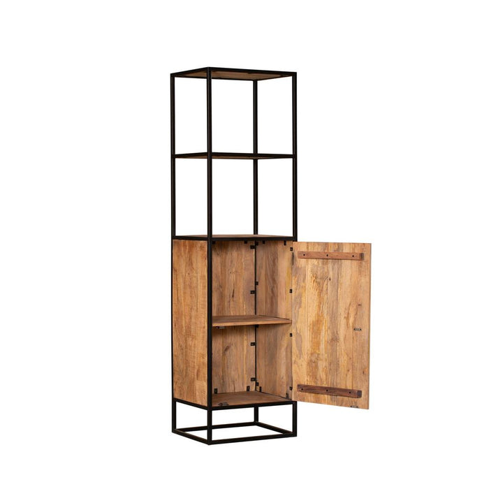 Boekenkast Denver - Mangohout en staal - 1 deur-Boekenkasten-Starfurn