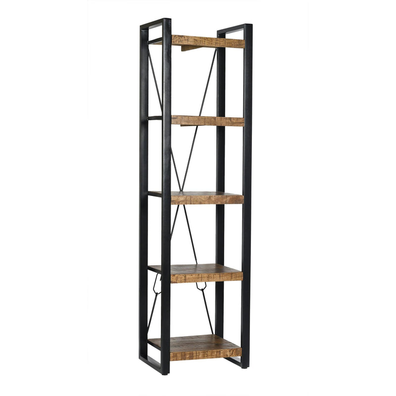 Boekenkast Nairobi Mangohout Naturel hout 55x40x200 cm 12406-Boekenkasten-Livingfurn