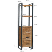 Boekenkast Nairobi Mangohout Naturel hout 55x40x200 cm 12413-Boekenkasten-Livingfurn