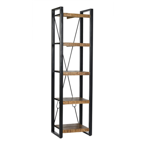 Boekenkast Nairobi Mangohout Naturel hout 55x40x200 cm-Boekenkasten-Livingfurn
