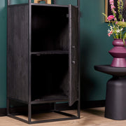 Boekenkast New York Mangohout en staal 1 deur 55x45x200 cm-Boekenkasten-Starfurn