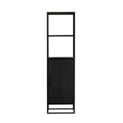 Boekenkast New York Mangohout en staal 1 deur 55x45x200 cm-Boekenkasten-Starfurn