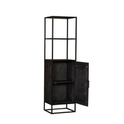 Boekenkast New York Mangohout en staal 1 deur 55x45x200 cm-Boekenkasten-Starfurn
