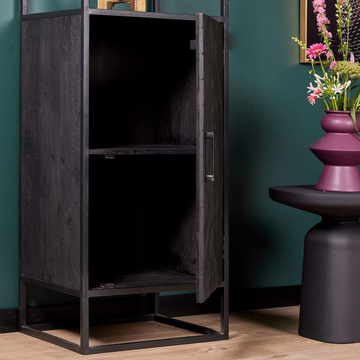 Boekenkast New York - Mangohout en staal - 1 deur-Boekenkasten-Starfurn