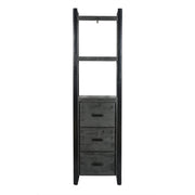 Boekenkast Norris Mangohout Zwart 55x40x200 cm 12409-Boekenkasten-Livingfurn