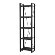 Boekenkast Norris Mangohout Zwart 55x40x200 cm 12440-Boekenkasten-Livingfurn