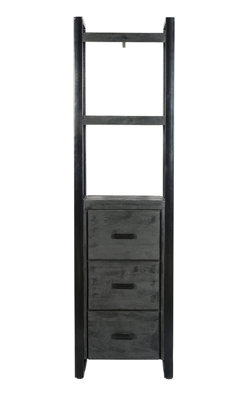 Boekenkast Norris Mangohout Zwart 55x40x200 cm-Boekenkasten-Livingfurn