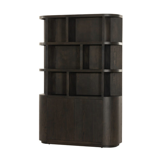 Boekenkast Novero Eikenhout fineer Bruin 145x40x220 cm-Boekenkasten-Livingfurn