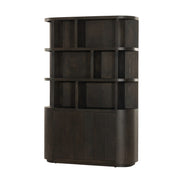 Boekenkast Novero Eikenhout fineer Bruin 145x40x220 cm-Boekenkasten-Livingfurn