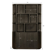 Boekenkast Novero Eikenhout fineer Bruin 145x40x220 cm-Boekenkasten-Livingfurn
