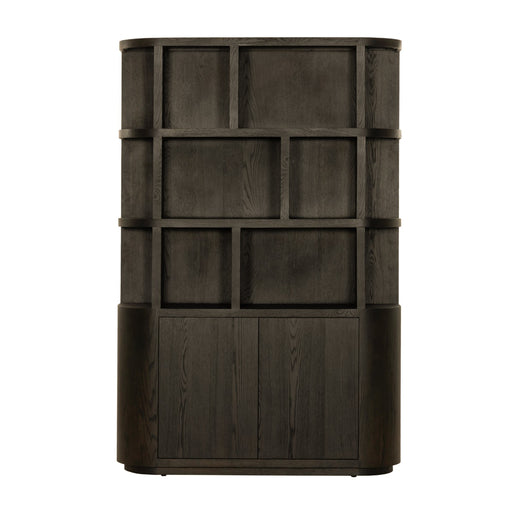 Boekenkast Novero Eikenhout fineer Bruin 145x40x220 cm-Boekenkasten-Livingfurn