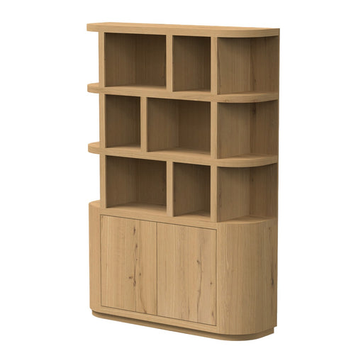 Boekenkast Novero Eikenhout fineer Naturel hout 145x40x220 cm-Boekenkasten-Livingfurn