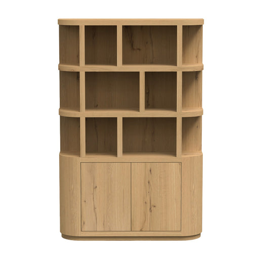 Boekenkast Novero Eikenhout fineer Naturel hout 145x40x220 cm-Boekenkasten-Livingfurn