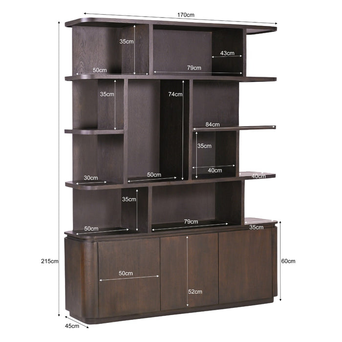 Boekenkast Rivano Eikenhout Fineer Bruin 170cm