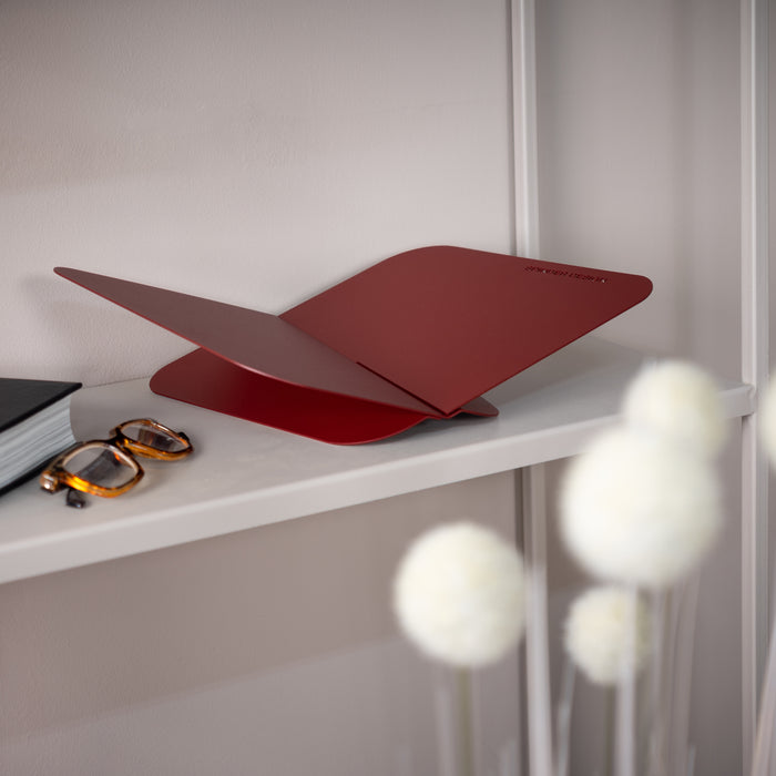 Boekenstandaard ATALANTA Staal Burgundy 36.6x24x10.5cm Spinder Design-Wandplanken-Spinder