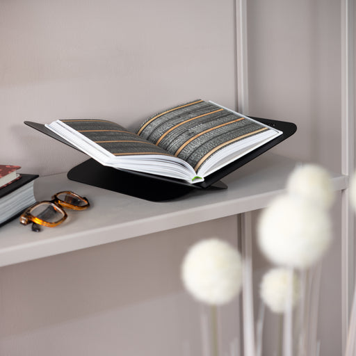Boekenstandaard ATALANTA Staal Zwart 36.6x24x10.5cm-Wandplanken-Spinder