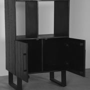Boekkast Santos Zwart Mangohout Boekkast 74x40x190 cm-Boekenkasten-LABEL51