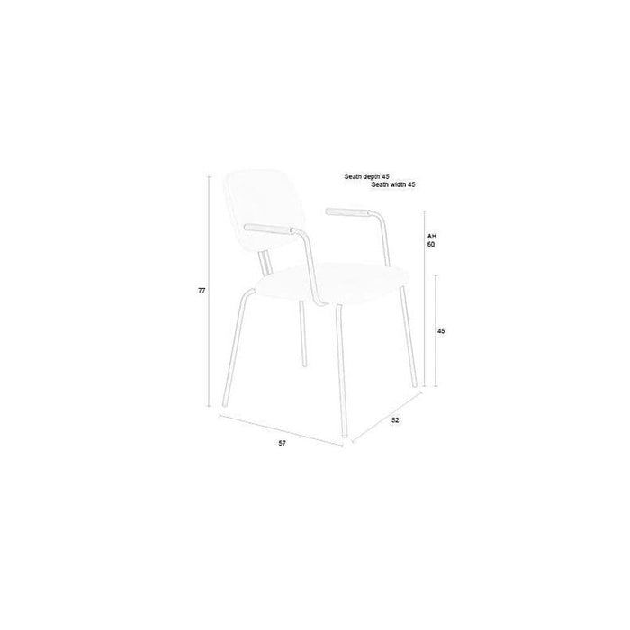 Bouton Stoel Off White-Eetkamerstoelen-Creating Home