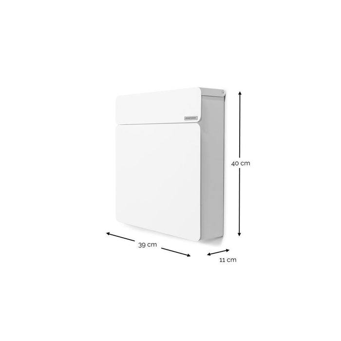 Brievenbus INBOX Staal Wit 39x11x40cm Spinder Design-Opbergdozen en manden-Spinder