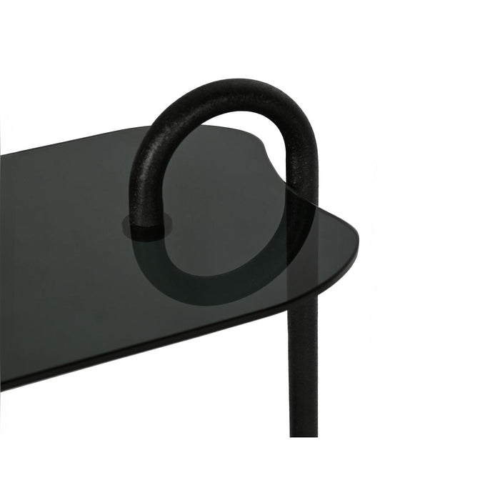Brix 3-zitsbank Glas Zwart 30x48 cm-Bijzettafels-Livingfurn