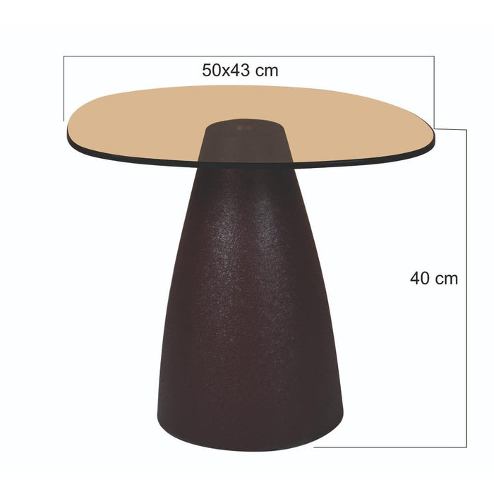 Brix Bijzettafel Glas Bruin 43 cm 43x50x40 cm-Bijzettafels-Livingfurn