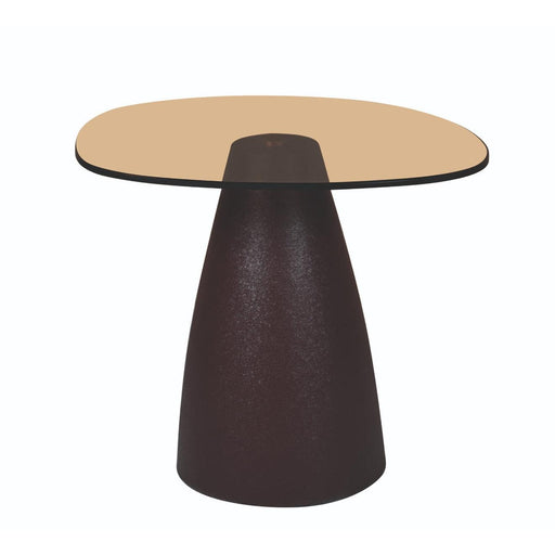 Brix Bijzettafel Glas Bruin 43 cm-Bijzettafels-Livingfurn