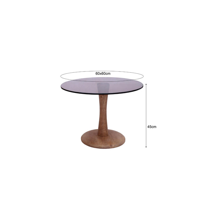 Brix Bijzettafel Glas Bruin 60 cm 60x60x45 cm-Bijzettafels-Livingfurn