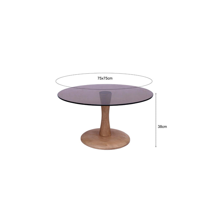 Brix Bijzettafel Glas Bruin 75 cm-Bijzettafels-Livingfurn