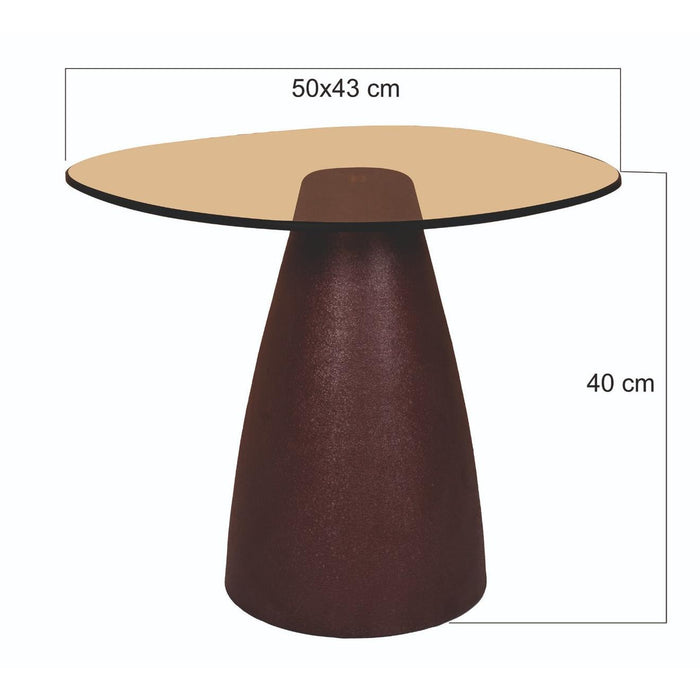 Brix Bijzettafel Glas Rood 43 cm 43x50x40 cm-Bijzettafels-Livingfurn